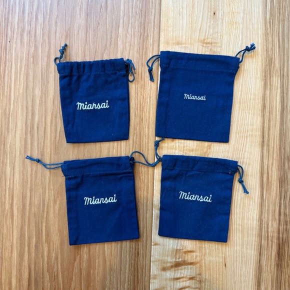 Set of 4 Miansai Navy Blue Dust Bags – 4.5"x4" – Excellent Condition - Picture 3 of 3